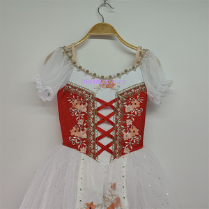 Diseño único profesional niños niñas adultos <span class=keywords><strong>La</strong></span> Fille Mal Gardee rendimiento desgaste traje de Ballet largo Ombre rojo romántico tutú - Product Image 2