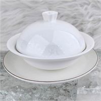 Bol en céramique blanc de haute qualité, nouveau style chinois, pour ragoût de nid d'oiseau, avec couvercle, pour soupe chauffante, ou pour concombre de mer