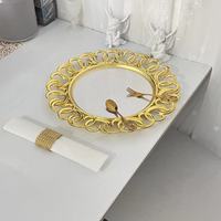 Nouvelle assiette miroir ajourée de style européen-américain, plateau à fruits élégant avec bordure en dentelle, idéal pour les banquets et les dîners