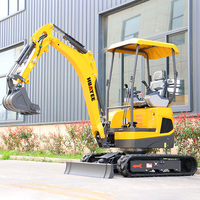 Mini Excavator 2 Ton Langsung dari Pabrik, Bersertifikasi EPA Euro 5, Zero Tail Swing, Mesin Penggali Crawler Kecil untuk Penggunaan Pertanian dan Kebun