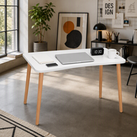 Bureau d'ordinateur compact rectangulaire pour appartement, dortoir, chambre, bureau à domicile, table d'écriture et de travail pour ordinateur portable