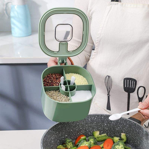 Contenedor de Especias de PP de 4 Compartimentos, Estilo Nórdico, Caja de Almacenamiento de Especias para Cocina con Tapa y Juego de Cucharas, Venta al Por Mayor de Fábrica a Precio Económico - Product Image 6