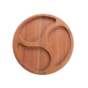 Perfect Prices Wholesale Custom Wooden Divided Dry Foods 29cm 3 Section Serving <b>Snack</b> <b>Tray</b> - Product Image 1