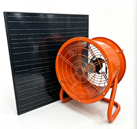 Kit de ventilateur axial mural 14 pouces 60W DC15V alimenté par énergie solaire avec roulement à billes pour ventilation et extraction OEM/ODM