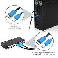 MT-VIKI 2 Paquetes de Cables KVM USB HDMI de 3 Metros, Cable Doble HDMI USB-A a HDMI USB B 4K para Conmutador KVM Estándar de 3 Metros