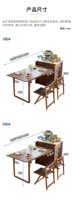 Ensemble de table à manger îlot moderne en bois massif pour petit appartement, pliable avec armoire latérale et chaises assorties