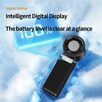 Hxtc88 Ventilateur portable pliable 4000 mAh avec écran LED 100 vitesses, rafraîchisseur d'air haute vitesse, et cordon tour de cou, idéal pour les voyages