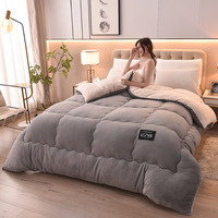 Couettes d'hiver épaisses à double couche de couleur unie Couette polaire Sherpa en peluche douce et chaude