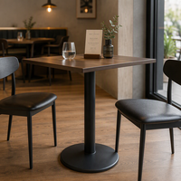Pied de table rond en métal noir, socle de meuble, résistant à la rouille, pour table de restaurant