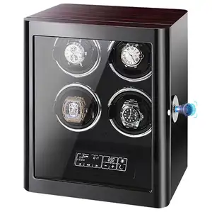 GC03-Q85EB-L-ARF Remontoir de montre en bois de haute qualité personnalisé 4 porte-montres Serrure d'empreintes digitales Remontoir de montre