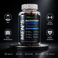 Complément Énergétique et Immunitaire pour Hommes Adultes : Gommes Multivitaminées avec Zinc, Magnésium, Vitamines D3 et B12, Antioxydant – 120 Unités