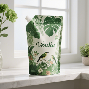 Sac à bec verseur personnalisé écologique pour jus, emballage alimentaire en kraft blanc, sac à boisson réutilisable, sac de recharge pour liquides - Product Image 6