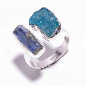 Женское кольцо с золотым покрытием, регулируемое кольцо из натурального камня, 3 цвета - Product Image 1