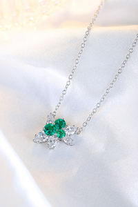 Venta directa de fábrica, collar con colgante de piedras preciosas de Esmeralda cultivadas en laboratorio, joyería de plata de ley <span class=keywords><strong>925</strong></span> <span class=keywords><strong>Sun</strong></span> para mujer - Product Image 3