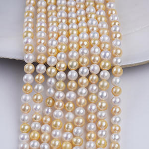 Wholesale 6-7mm Natural Freshwater Pearl Beads Round <b>Candy</b> Color Handmade DIY <b>Necklace</b> Accessories White Pearls Color - Product Image 2