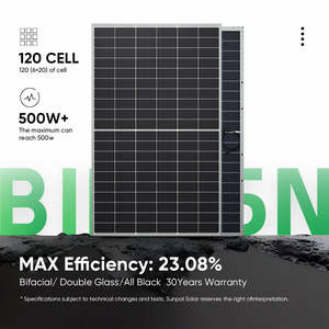 โมดูลแสงอาทิตย์โปร่งใส500วัตต์น้ำหนักเบาและทนทานโดย sunpal เหมาะสำหรับการติดตั้งกลางแจ้งคลังสินค้ามีจำหน่ายจากสหรัฐอเมริกา - Product Image 3