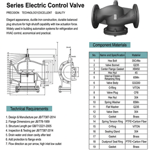 Three-Way Water Control Flanged HVAC Mixing/<b>Diverting</b> DN15-DN400 Ductile Iron Building Automation - Product Image 3