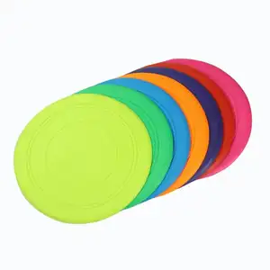 Soft Thick Silicone Pet Mat Round Mini Flying Disc Rubber Dog Toy Ring Silicone Frisbeed for Outdoor Training