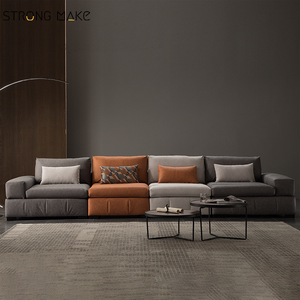 Venta al por mayor 2023 Estilo nórdico <span class=keywords><strong>casa</strong></span> <span class=keywords><strong>de</strong></span> tres plazas muebles <span class=keywords><strong>de</strong></span> sala <span class=keywords><strong>de</strong></span> estar 3 plazas salón Suite alta calidad cuero lujo sofá conjunto - Product Image 1