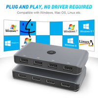 Commutateur KVM USB 4 ports OEM pour partage de souris, clavier et imprimante