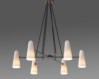 Lámparas Colgantes Modernas de Cobre Estilo Art Deco Americano Vintage para Dormitorio, Sala de Estar y Comedor, Araña de Cristal de Lujo