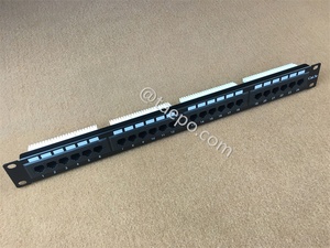 Panneau <span class=keywords><strong>De</strong></span> Brassage 24 ports Cat6 Patch Panel <span class=keywords><strong>RJ45</strong></span> 1U Cat5E Rack Mountable UTP pour armoire réseau 19 pouces dans une application LAN - Product Image 3