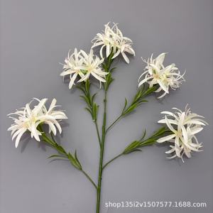 Flores Artificiales de Lirio Araña Monet Garden, 5 Cabezas, Tallo Único, Flor de Seda, Decoración para Bodas y Hogar - Product Image 5