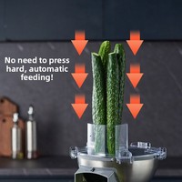 Mond.uk Coupe-légumes électrique commercial 200W en acier inoxydable SUS304, machine automatique à frites et à bandes ondulées avec moteur en cuivre