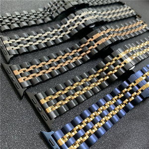 Cinturino per bracciale a sette maglie in acciaio inossidabile per <span class=keywords><strong>Apple</strong></span> <span class=keywords><strong>Watch</strong></span> cinturino di lusso in metallo ultra 49mm per iWatch Series 8 7 <span class=keywords><strong>SE</strong></span> 41/45mm 40/44mm - Product Image 1