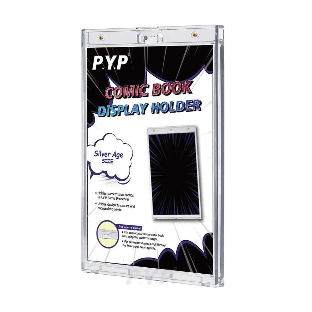 현재/실버 크기 만화 책 보호기 디스플레이 슬래브 케이스 UV 보호를 위한 만화 원터치 마그네틱 홀더
