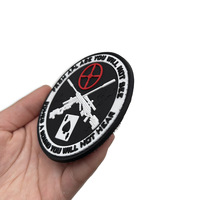 Siap Kirim Silencer Cross Sniper Rifle 2D PVC Patch Rubber Morale Badge Dapat Disesuaikan untuk Ban Lengan Taktis