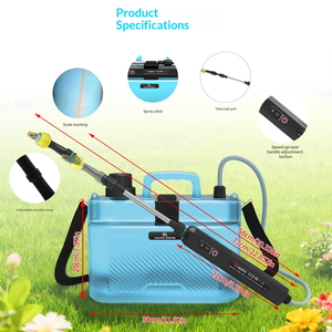 Pistolet pulvérisateur de jardin haute pression, pulvérisateur électrique au lithium, matériau PVC, affichage numérique, réglage à trois vitesses, capacité 5L/8L - Product Image 6