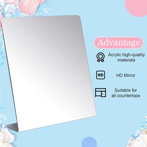 Counter Top <strong>Mirror</strong> <strong>Freestanding</strong> <strong>Mirror</strong> Single Sided Acrylic Desk <strong>Mirror</strong> for Tabletop Bedroom, Office, <strong>Bathroom</strong>, Dorm, Home - Product Image 4