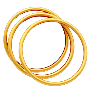 Trendy Geometric Imitation Pearl 24k Gold Plated Dubai India Bangles <b>Bracelets</b> for Women Gift 4mm Wide - Product Image 4