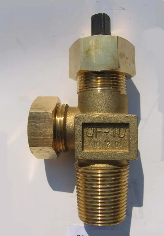 QF-10 FEILUN Chlorine cylinder valve brass material with SS304 stem and spindle