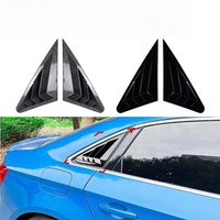 Autocollant de persienne de fenêtre triangulaire arrière en ABS noir brillant et motif carbone, compatible avec Audi A3 S3 8Y berline 2014-2020