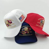 Casquette USA brodée rétro de très haute qualité, ajustable, pour homme et femme, 250e anniversaire