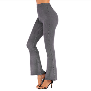 Delle Donne di autunno Plaid Tratto Bell Bottom <span class=keywords><strong>Pantaloni</strong></span> Delle Signore Sottili Stampato Svasato <span class=keywords><strong>Pantaloni</strong></span> A Vita Alta Delle Donne di Modo <span class=keywords><strong>Pantaloni</strong></span> Lunghi - Product Image 4