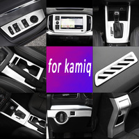 Accessoires d'intérieur de voiture pour skoda kamiq 2018-2023 GT, couvercle de changement de vitesse, interrupteur de phare, accoudoir, couvercle de ventilation, kit de lève-vitre abs