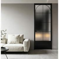 Porte à battant en aluminium postmoderne de qualité supérieure, double vitrage trempé, isolation thermique, étanche, pour usage extérieur, chambre, supermarché