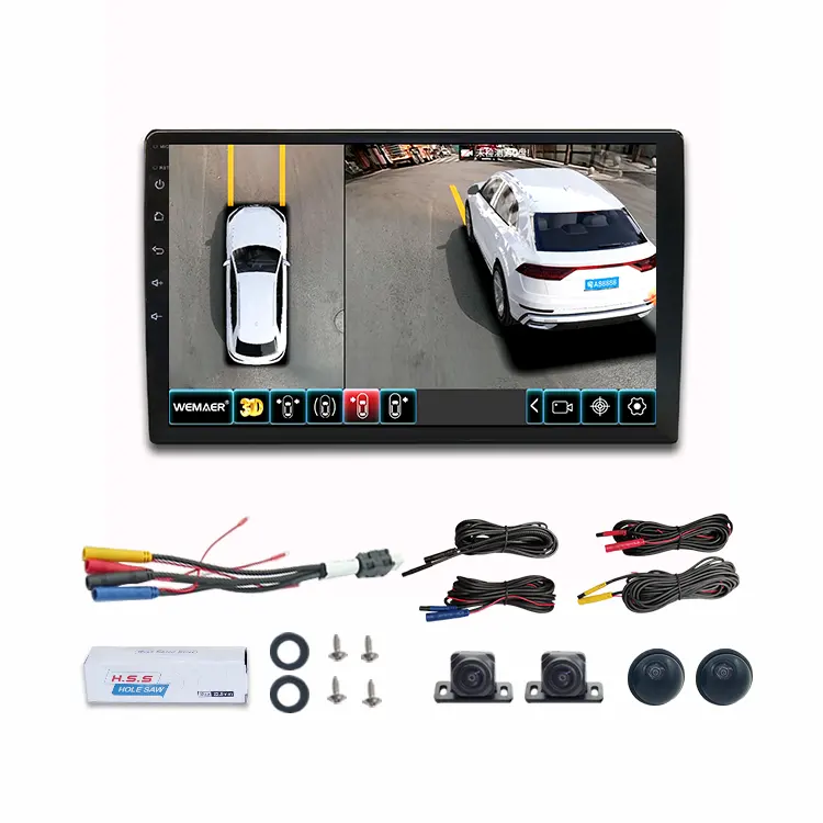 9 inch 2D/3D toàn cảnh hình ảnh hệ thống đài phát thanh xe 360 xe máy ảnh Android xe Android Player cho Fiat/BMW/Benz/VW/Nissan