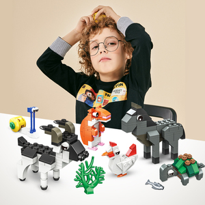 Mainan Binatang Babi Kelinci Kecil Anak-anak Diy, Set Blok Bangunan Plastik Lukisan Hewan Babi Kelinci Kecil Kuda Pribadi Murah 2022 - Product Image 4