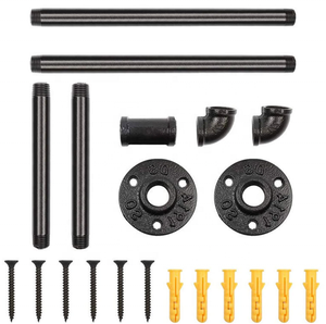 Porte-vêtements mural Porte-vêtements mural en métal pour magasins commerciaux Porte-vêtements industriel pour tuyaux - Product Image 5