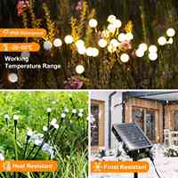 Lampe solaire LED OEM à effet de luciole, éclairage oscillant pour jardin, allée, patio, décoration extérieure