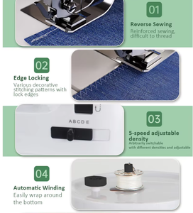 Nueva Máquina <span class=keywords><strong>de</strong></span> <span class=keywords><strong>Coser</strong></span> Electrónica Portátil para el Hogar, con Enhebrador Automático, Máquina <span class=keywords><strong>de</strong></span> <span class=keywords><strong>Coser</strong></span> Eléctrica <span class=keywords><strong>Overlock</strong></span> para Jeans, para Reparaciones en el Hogar - Product Image 5