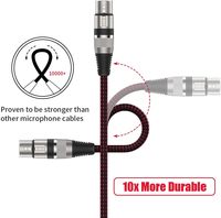 Câble audio de rallonge pour haut-parleur et microphone, XLR femelle 3 broches et TRS mâle 6,35 mm, plaqué or, qualité OEM usine, pour usage domestique