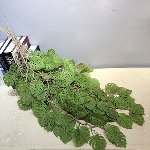 Zhenhuayuan Artificial Monstera <b>Leaves</b> 30cm-100cm Plastic Indoor Hanging Vine <b>Decor</b> Greenery Plant <b>Wall</b> Ornament - Product Image 2