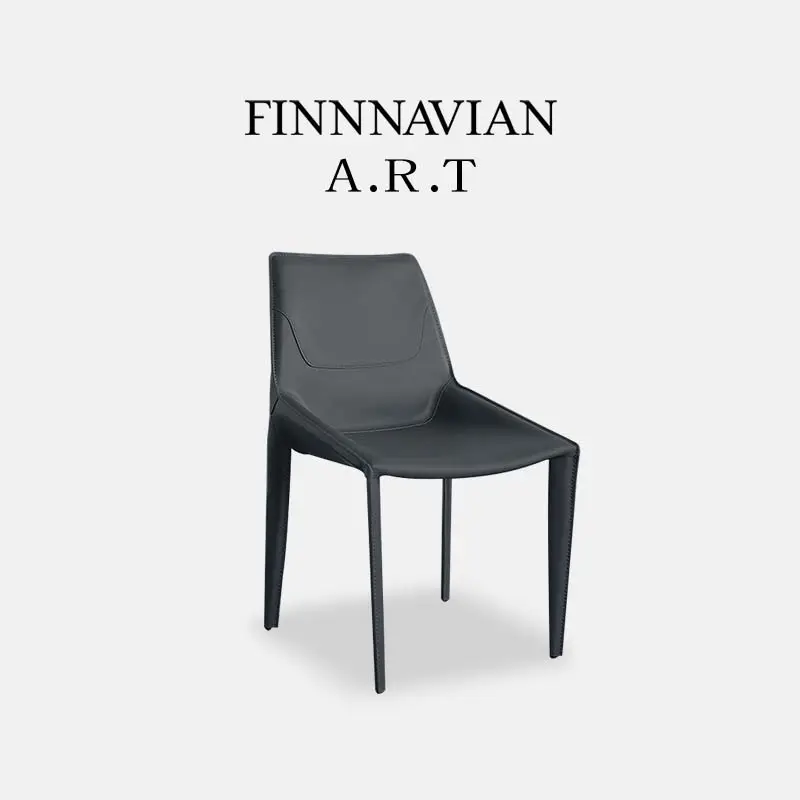 FINNNAVIANART Silla de comedor con brazo, diseño de estilo italiano, venta de fábrica, lujo, moderna, auténtica, de cuero de vaca de grado A