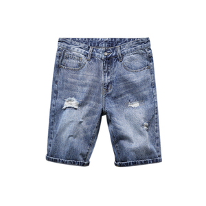 Wholesale Custom Breathable Streetwear Woven <b>Stretch</b> <b>Denim</b> Jean Shorts Men Casual Straight Zipper Summer 100% Export Quality - Product Image 1