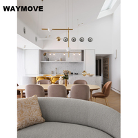 Meubles de cuisine modulaires contemporains WAYMOVE, évier, plan de travail en marbre/résine, charnières écologiques, robinet, finition personnalisée, style moderne